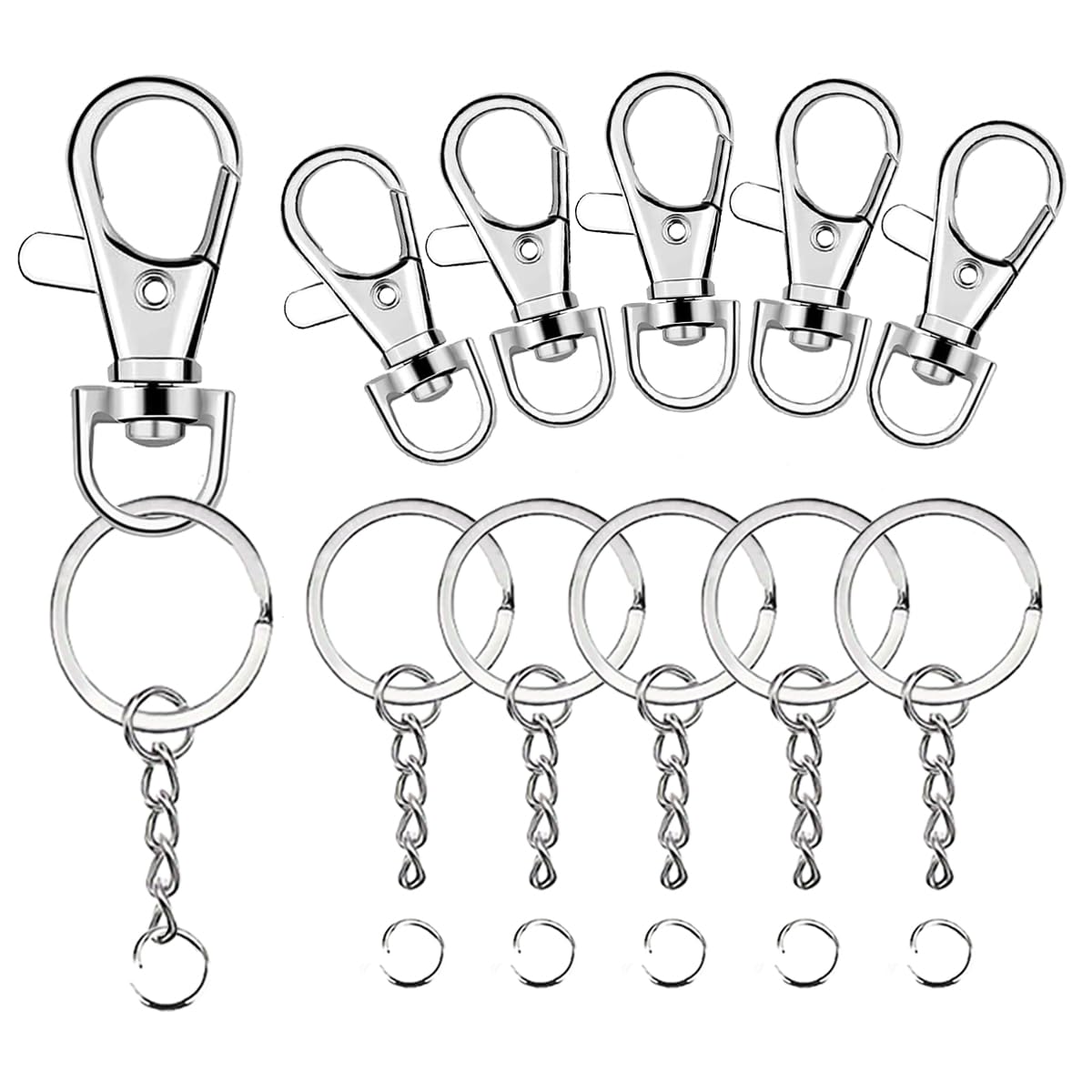 Amazon.com: 100 Pcs Lanyard Snap Hooks and Key Rings with Chain